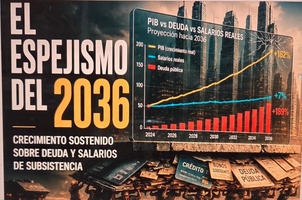 El espejismo del 2036: Un crecimiento cimentado en deuda y salarios de subsistencia